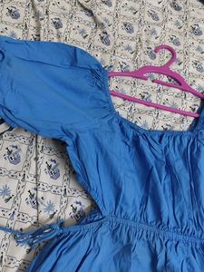 Blue Cutout Mini Dress