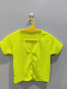 Neon Green Fitted Crop Top