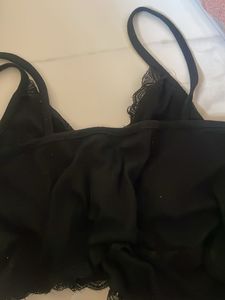 Black Lace Trim Cami Top