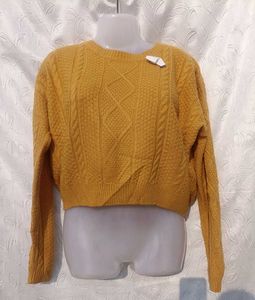 Mustard Knit Cropped Sweater 💛