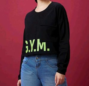 Black GYM Crop Top S size
