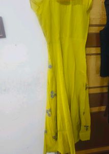 Yellow Embroidered Anarkali Dress