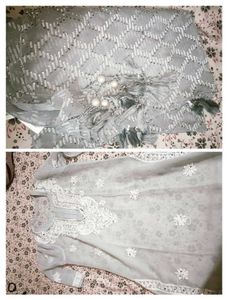 Grey Chikankari Kurti And Duppata Combo