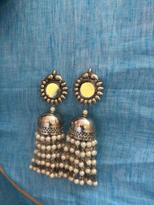 Limited Time Deal ✨ Mirror &amp; Pearl Jhumka