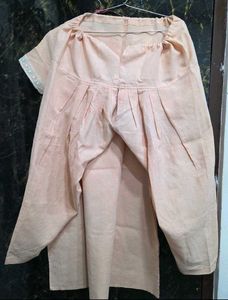 Peach Lace Kurta Set