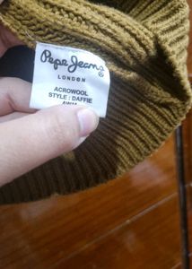 Sleeveless Tan Sweater With Cowl Neck