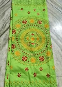 Slik Bland Katha Stretch Saree With Blouse Piece