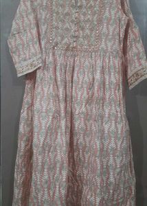 Peach Floral Print Kurti