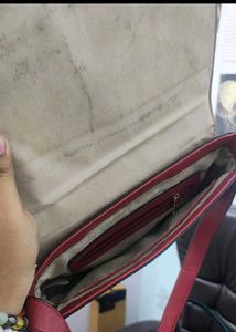 Allen Solly yellow Bag &amp; Van Husen Red Sling