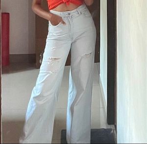 H&amp;M Wide Leg Light Blue Jeans