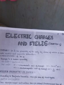 Physics Class 12 Chapter 1 Handwritten Notes