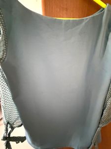 Chic Blue Tie-Sleeve Top