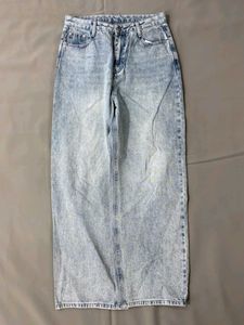 Acid Wash Wide Leg Jeans