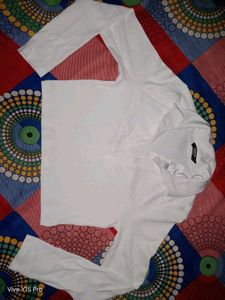 White Long Sleeve Crop Top