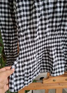 H&amp;M Gingham Peplum Top