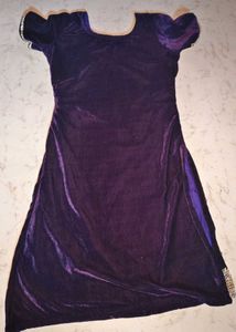 Heavy Work Purple Velvet Embellished Kurti