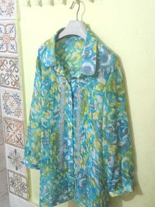 Floral Print Sheer Shirt