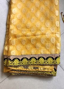 Yellow Saree With Black Border