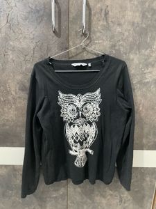 Owl Graphic Long Sleeve Sweatr