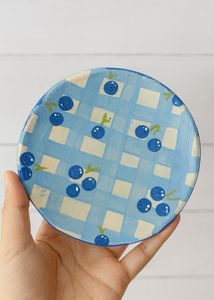 handmade coaster blueberry print