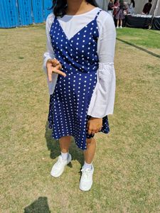 Blue Polka Dot Mini Dress