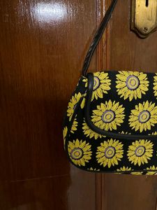 Black Sunflower Printed Bag