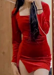 Red Velvet Mini Dress