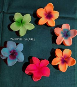Colorful Flower Hair Clips - Set of 6