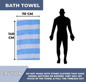 Blue &amp; White Striped Towel