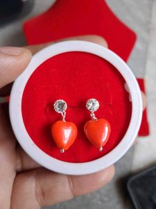 Heart Drop Earrings Silver