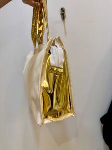 Chic Beige+Golden Chain Handbag