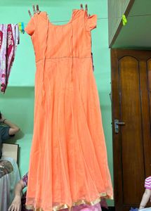Coral Anarkali Dress Set