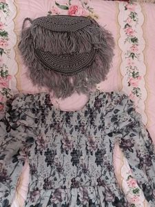 premium quality 😍 frock with sling bag 💓