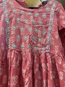 Pink Floral Print Kurta