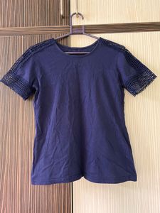 Textured Top with Lace Overlays