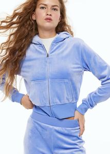 H&M Blue Velour Hoodie