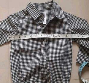 Checkered Baby Shirt with vest and tie