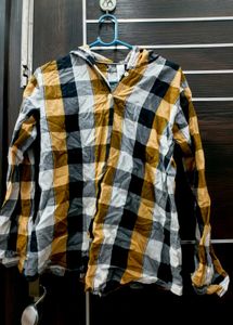 Checkered Shirt with Hood