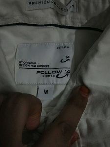 White And Black Button Shirt 42 Size Is Perfect