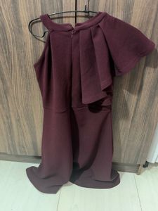 Burgundy Fit &amp; Flare Dress