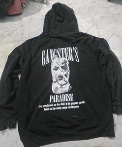 Cozy Black Graphic Print Hoodie