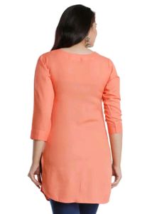 Peach Embroidered Kurta