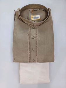 Kurta Chudidar Set (Olive Silk)