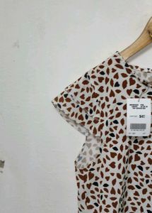 Trendy New Animal Print Cap Sleeve Top