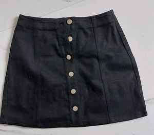Black Button Skirt