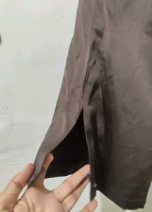 ZARA Brown Satin Straight Trouser