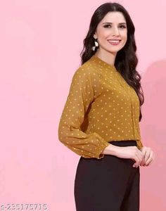 Mustard Round Neck Top &amp; Tunics