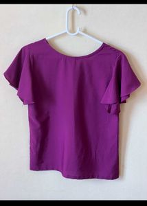 Purple Butterfly Sleeve Top