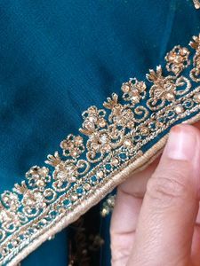 Teal Embroidered Kurta Set