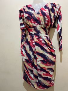 Chromatic Abstract Print Dress